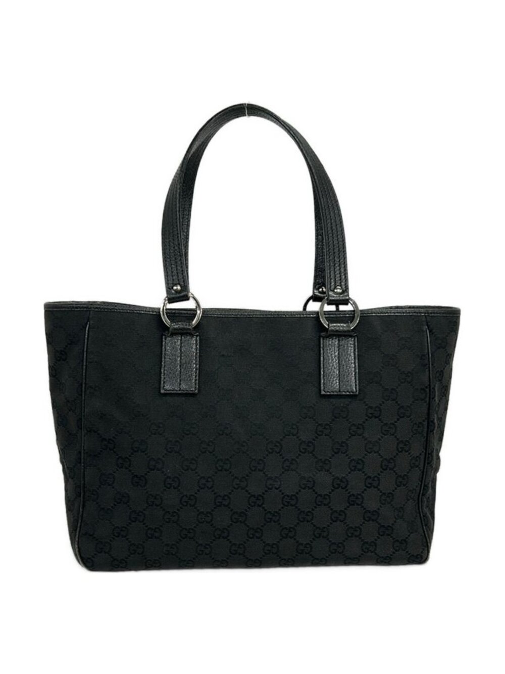 Gucci Tote GG Pattern Black Leather